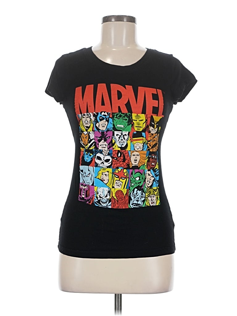 Pre-owned Marvel Short Sleeve T-shirt In Black