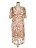 Flycurvy 100% Polyester Floral Jacquard Tropical Pink Tan Cocktail Dress Size XL - photo 1