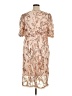 Flycurvy 100% Polyester Floral Jacquard Tropical Pink Tan Cocktail Dress Size XL - photo 2