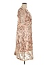 Flycurvy 100% Polyester Floral Jacquard Tropical Pink Tan Cocktail Dress Size XL - photo 4