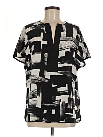 Lafayette 148 New York Short Sleeve Silk Top (view 1)