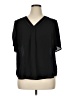Liz Claiborne 100% Polyester Black Short Sleeve Blouse Size XL - photo 1