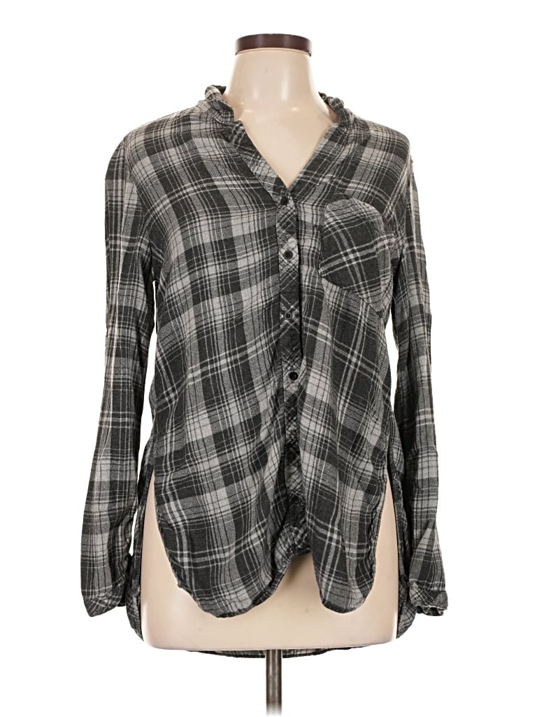 Pre-owned Bella Dahl Long Sleeve Blouse In Gray