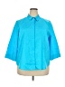 Chico's Color Block Blue 3/4 Sleeve Button-Down Shirt Size XXL (4) - photo 1