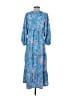 Assorted Brands 100% Polyester Paisley Blue Casual Dress Size S - photo 2