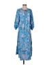 Assorted Brands 100% Polyester Paisley Blue Casual Dress Size S - photo 1