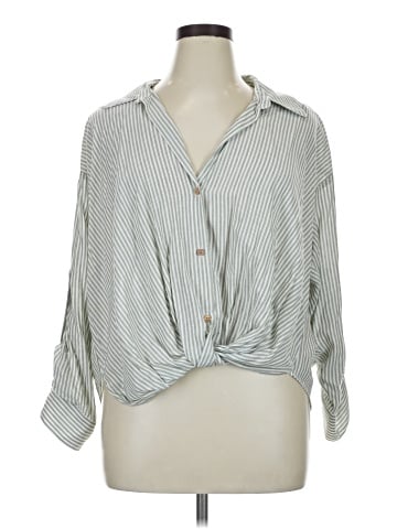 Zara 3/4 Sleeve Button-Down Shirt (view 1)