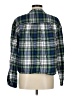 Gap 100% Cotton Plaid Green Long Sleeve Blouse Size M - photo 2