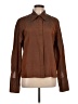 Express 100% Silk Brown Long Sleeve Silk Top Size 13 - photo 1