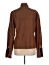 Express 100% Silk Brown Long Sleeve Silk Top Size 13 - photo 2