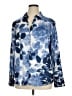 Maison d' Amelie Print Blue Long Sleeve Blouse Size XL - photo 1