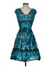 Label by Ritu Kumar 100% Cotton Paisley Teal Cocktail Dress Size S - photo 2