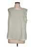 DKNY 100% Polyester Green Sleeveless Blouse Size L - photo 1