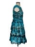 Label by Ritu Kumar 100% Cotton Paisley Teal Cocktail Dress Size S - photo 4
