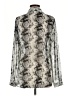 CAbi 100% Polyester Animal Print Silver Long Sleeve Blouse Size M - photo 2