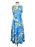 London Style Tropical Blue Cocktail Dress Size 4 - photo 1