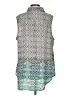 Pure Energy 100% Polyester Animal Print Teal Sleeveless Blouse Size 2 - photo 2