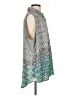 Pure Energy 100% Polyester Animal Print Teal Sleeveless Blouse Size 2 - photo 4
