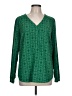 Merona 100% Polyester Green Long Sleeve Blouse Size L - photo 1