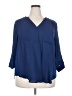 Torrid 100% Polyester Blue 3/4 Sleeve Blouse Size 2X Plus (2) - photo 1