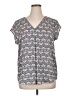 DR2 100% Polyester Blue Short Sleeve Blouse Size XL - photo 1