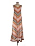 Remain 100% Polyester Chevron-herringbone Orange Casual Dress Size 8 - photo 1