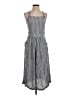 Roxy 100% Viscose Stripes Gray Casual Dress Size S - photo 1