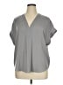 Lucky Brand 100% Polyester Gray Short Sleeve Blouse Size XL - photo 1