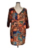 ChicMe Paisley Orange Casual Dress Size XL - photo 1