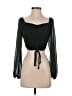 Shein Black Long Sleeve Top Size 4 - photo 1
