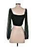 Shein Black Long Sleeve Top Size 4 - photo 2