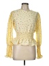 Forever 21 100% Polyester Yellow Long Sleeve Blouse Size L - photo 1