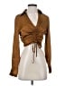 Dizzy Lizzy 100% Polyester Brown Long Sleeve Blouse Size S - photo 1