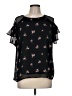 AGB 100% Polyester Black Short Sleeve Blouse Size M - photo 1