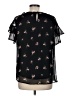 AGB 100% Polyester Black Short Sleeve Blouse Size M - photo 2