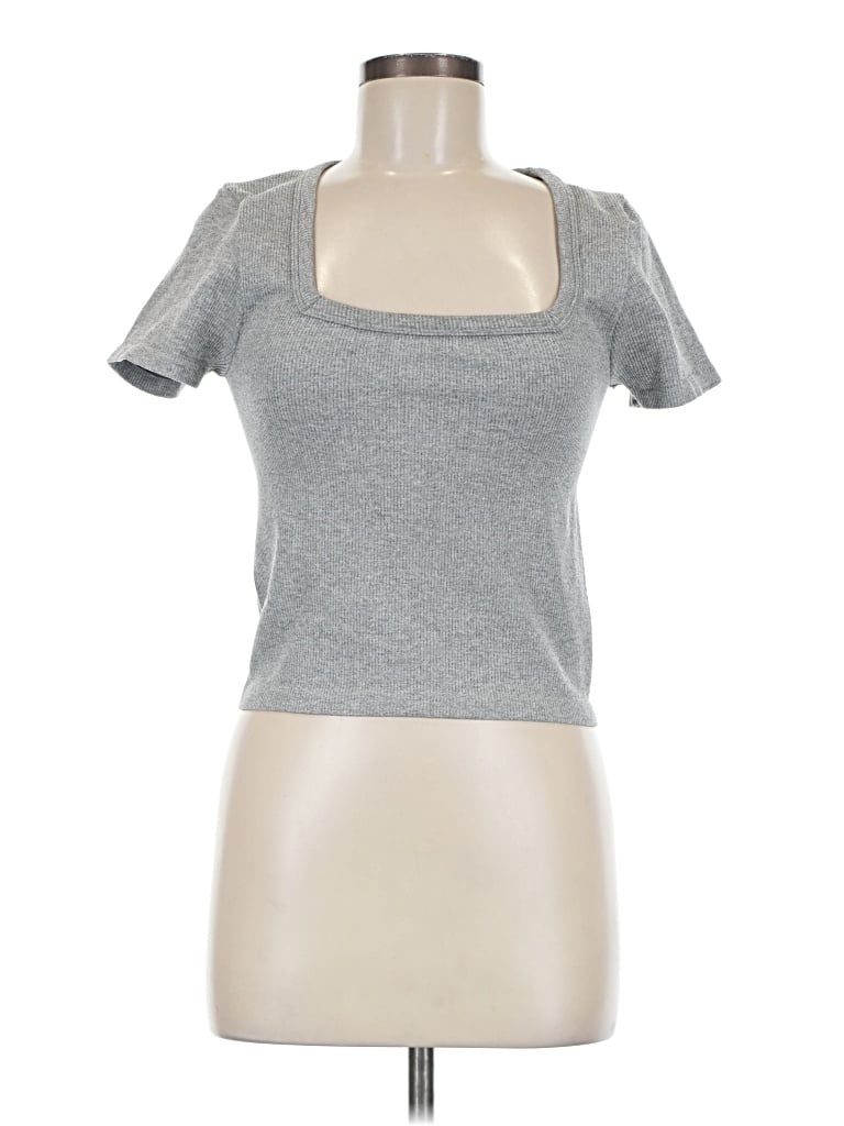 Pre-owned 90 Degree By Reflex Short Sleeve Turtleneck In Silver