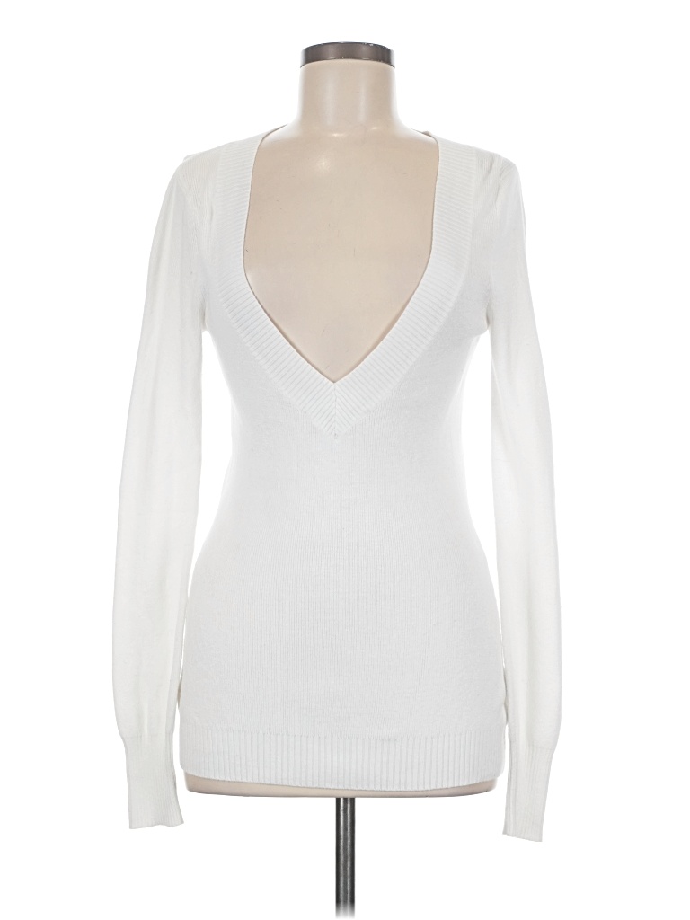 Pre-owned Express Pullover Sweater In White