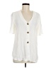 Something Navy 100% Viscose Ivory Short Sleeve Blouse Size M - photo 1