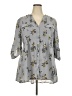 Torrid 100% Polyester Gray 3/4 Sleeve Blouse Size 2X Plus (2) - photo 1