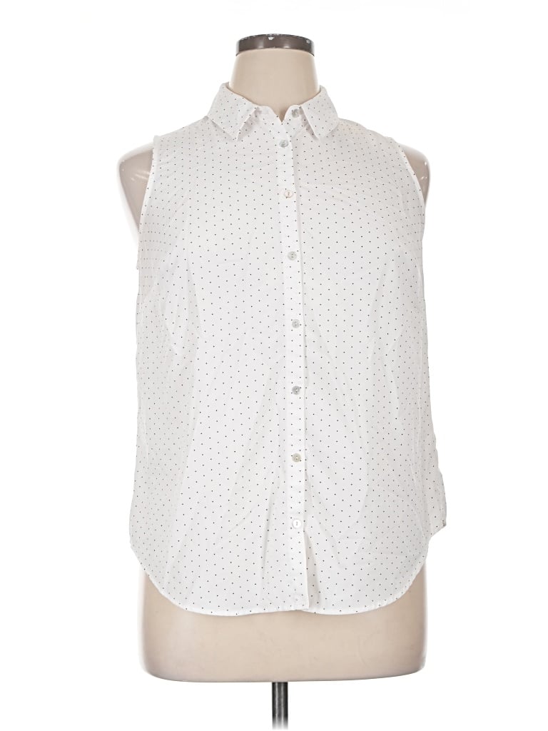 Pre-owned A New Day Sleeveless Button Down Shirt In White