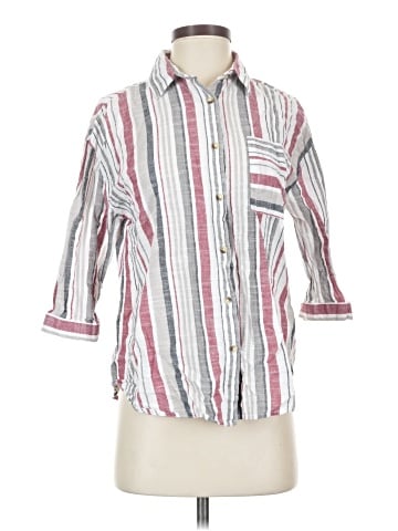 Unique Spectrum 3/4 Sleeve Button-Down Shirt (view 1)