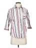Unique Spectrum 100% Cotton Stripes White 3/4 Sleeve Button-Down Shirt Size S - photo 1