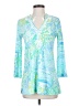 Lilly Pulitzer 100% Cotton Teal 3/4 Sleeve Blouse Size S - photo 1