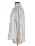 H&M 100% Linen Stripes Silver Long Sleeve Button-Down Shirt Size M - photo 5