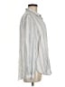 H&M 100% Linen Stripes Silver Long Sleeve Button-Down Shirt Size M - photo 4