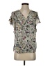 H&M 100% Polyester Floral Gray Short Sleeve Blouse Size 4 - photo 1