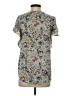 H&M 100% Polyester Floral Gray Short Sleeve Blouse Size 4 - photo 2