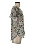 H&M 100% Polyester Floral Gray Short Sleeve Blouse Size 4 - photo 4