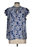 1.State 100% Polyester Blue Short Sleeve Blouse Size L - photo 1