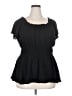 Torrid Black Short Sleeve Blouse Size 2X Plus (2) - photo 1